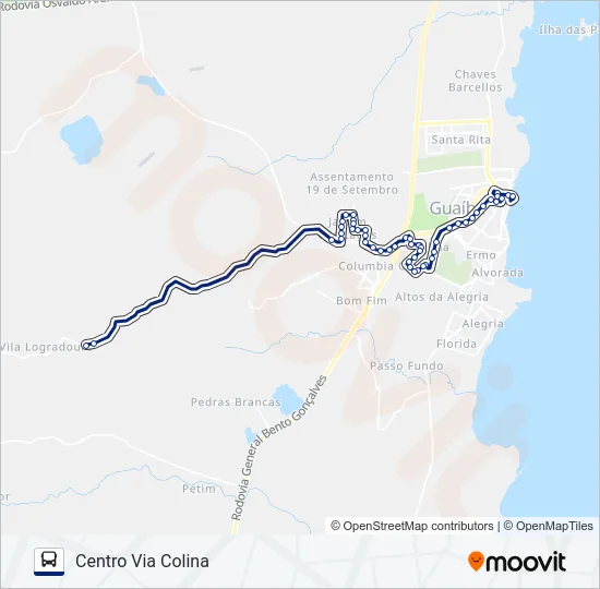 515 LOGRADOURO / JARDIM DOS LAGOS / CENTRO Bus Line Map
