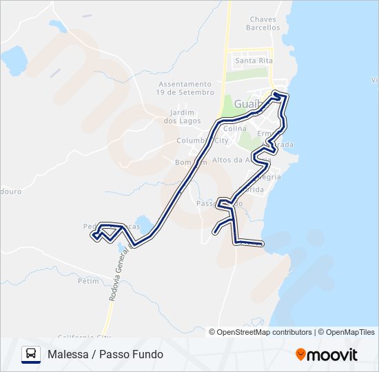 563 PEDRAS BRANCAS / MALESSA / PASSO FUNDO bus Line Map