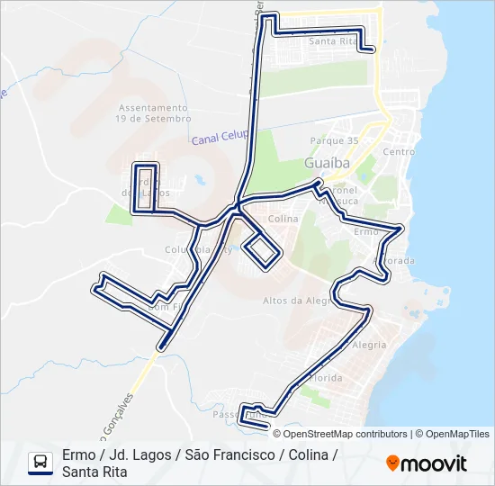 906 JARDIM DOS LAGOS / COLINA / SANTA RITA Bus Line Map