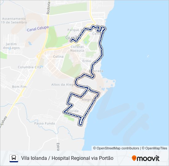 633 VILA IOLANDA / HOSPITAL REGIONAL VIA PORTÃO bus Line Map