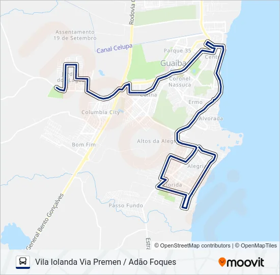 518 JARDIM DOS LAGOS / VILA IOLANDA VIA ADÃO FOQUES Bus Line Map