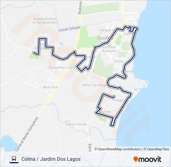Mapa da linha 513 JARDIM DOS LAGOS / COLINA / VILA IOLANDA VIA ADÃO FOQUES de ônibus