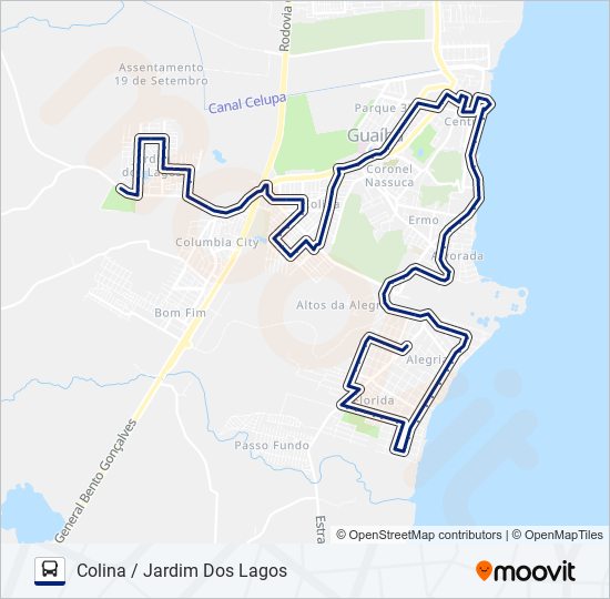 513 JARDIM DOS LAGOS / COLINA / VILA IOLANDA VIA ADÃO FOQUES bus Line Map