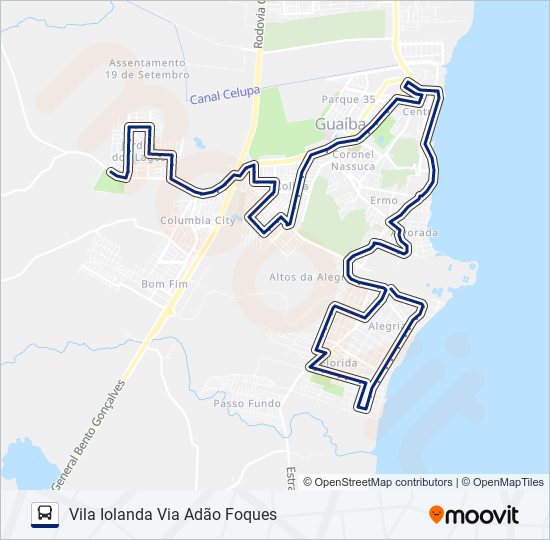 Mapa da linha 513 JARDIM DOS LAGOS / COLINA / VILA IOLANDA VIA ADÃO FOQUES de ônibus