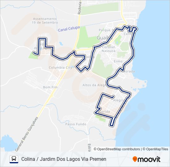 Mapa da linha 513 JARDIM DOS LAGOS / COLINA / VILA IOLANDA VIA ADÃO FOQUES de ônibus