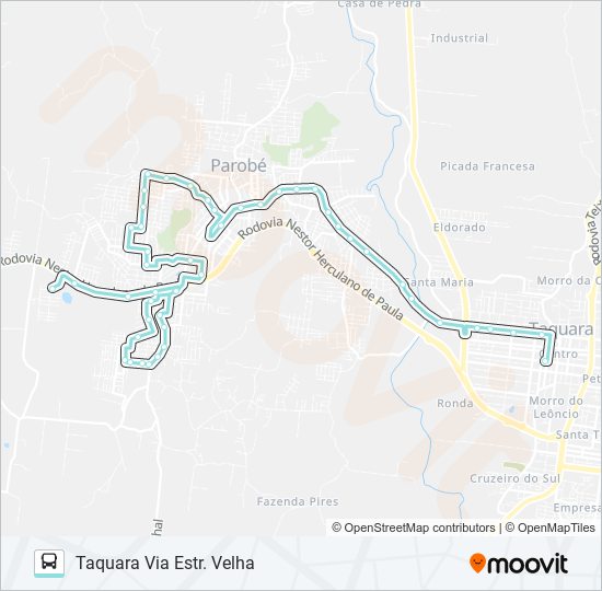 Mapa de R700 TAQUARA / PAROBÉ de autobús