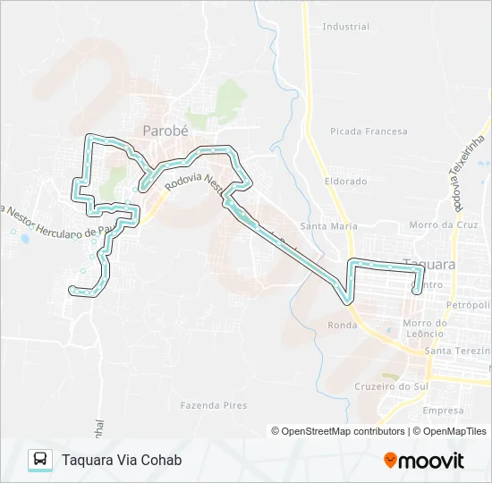 R700 TAQUARA / PAROBÉ Bus Line Map