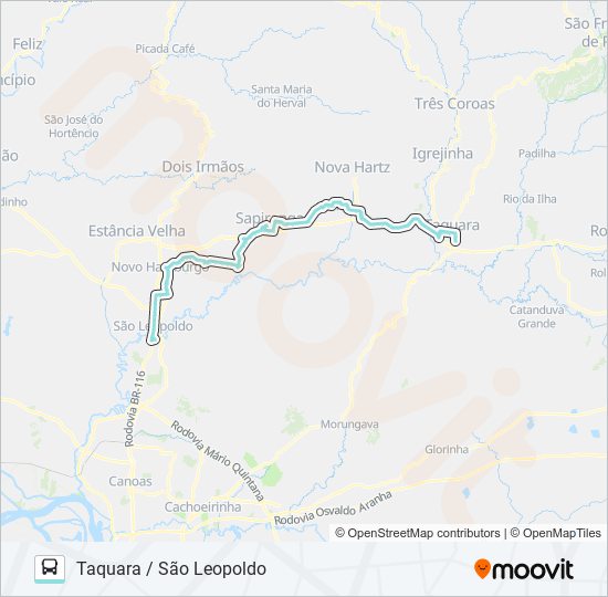Mapa de R705 TAQUARA / SÃO LEOPOLDO de autobús