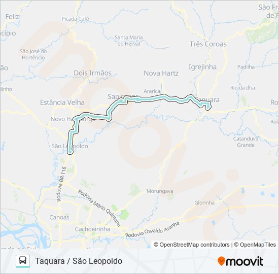 R705 TAQUARA / SÃO LEOPOLDO bus Line Map