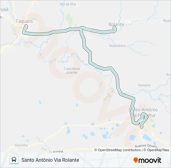 R545 TAQUARA / SANTO ANTÔNIO Bus Line Map