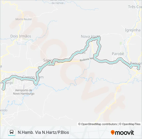 R710 TAQUARA / NOVO HAMBURGO Bus Line Map