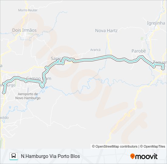 Mapa de R721 TAQUARA / NOVO HAMBURGO de autobús