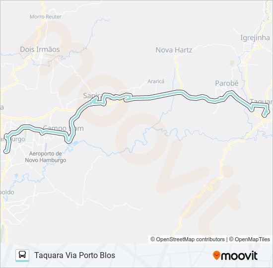 R721 TAQUARA / NOVO HAMBURGO bus Line Map