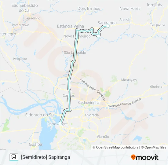 N820 SAPIRANGA / PORTO ALEGRE Bus Line Map