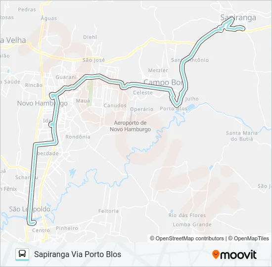 R712 SAPIRANGA / SÃO LEOPOLDO Bus Line Map
