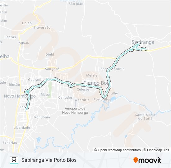 Mapa de R720 SAPIRANGA / NOVO HAMBURGO de autobús
