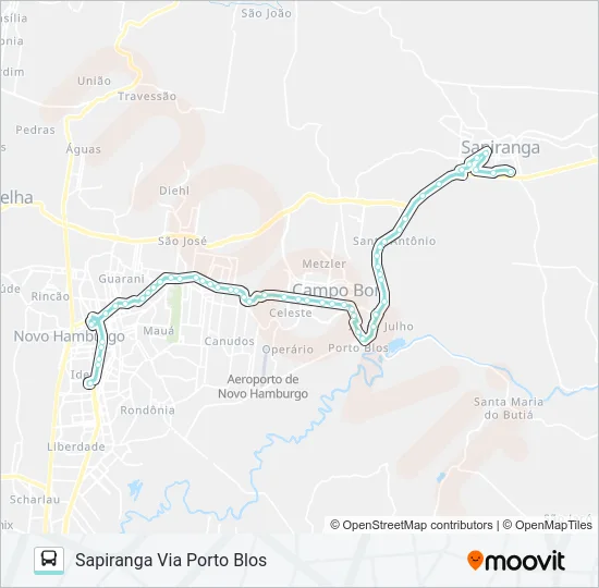 R720 SAPIRANGA / NOVO HAMBURGO Bus Line Map