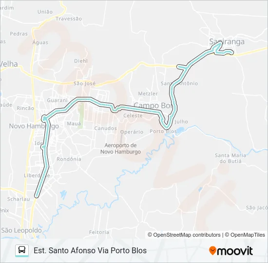 R720 SAPIRANGA / NOVO HAMBURGO Bus Line Map