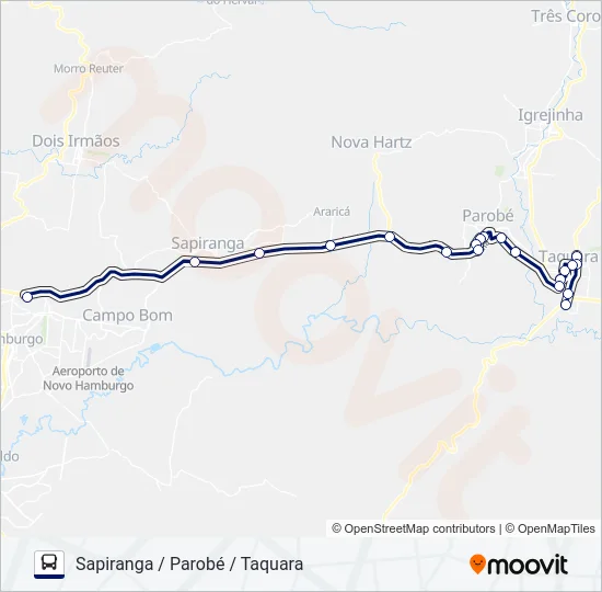 RT52 ROTA UNIVERSITÁRIA FEEVALE Bus Line Map