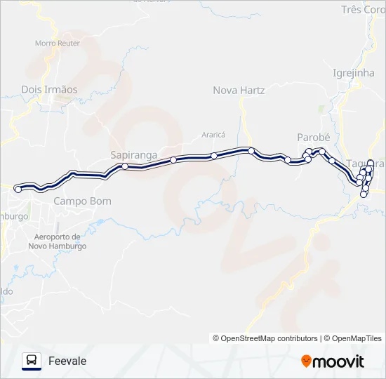 RT52 ROTA UNIVERSITÁRIA FEEVALE Bus Line Map