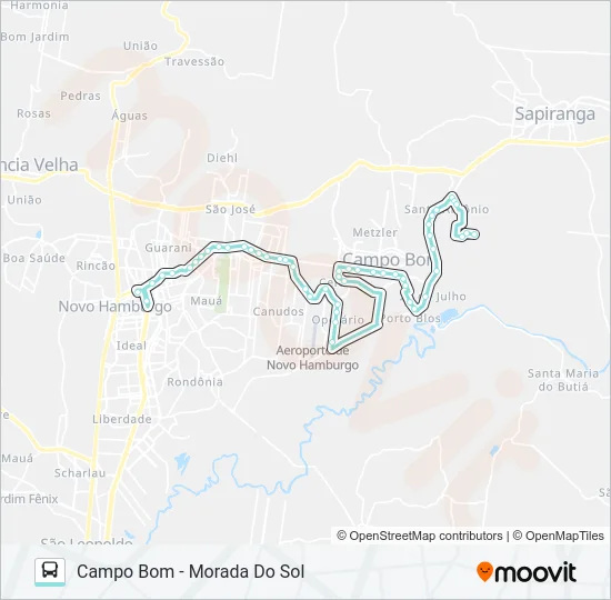 R052 CAMPO BOM (T3A) / NOVO HAMBURGO Bus Line Map