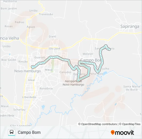 R052 CAMPO BOM (T3A) / NOVO HAMBURGO Bus Line Map