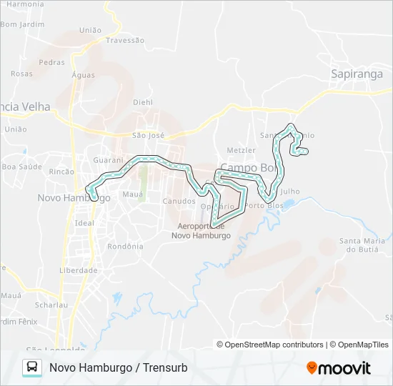 R052 CAMPO BOM (T3A) / NOVO HAMBURGO Bus Line Map