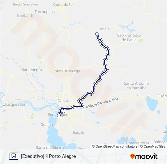 0693 PORTO ALEGRE / GRAMADO - EXECUTIVO Bus Line Map