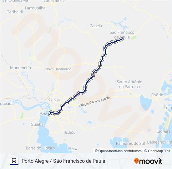 0379 PORTO ALEGRE / SÃO FRANCISCO DE PAULA bus Line Map