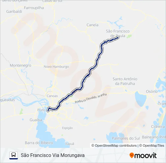 0379 PORTO ALEGRE / SÃO FRANCISCO DE PAULA Bus Line Map