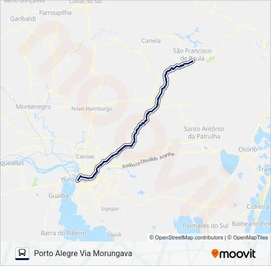 0379 PORTO ALEGRE / SÃO FRANCISCO DE PAULA Bus Line Map