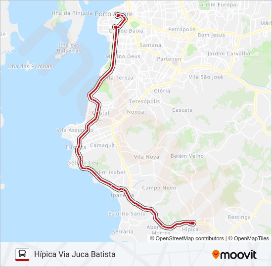 Mapa da linha LOTAÇÃO 10.4 IPANEMA de ônibus