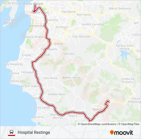 LOTAÇÃO 10.6 RESTINGA Bus Line Map