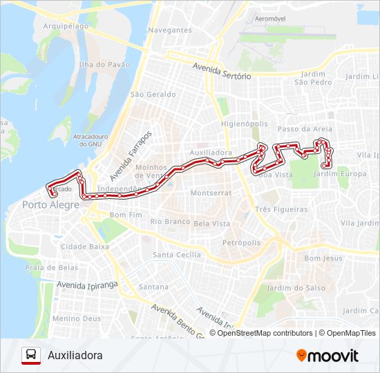 LOTAÇÃO 50.1 AUXILIADORA bus Line Map