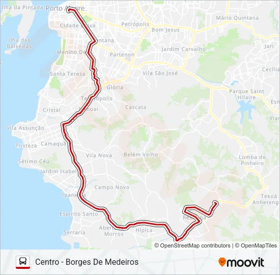 LOTAÇÃO 10.61 RESTINGA NOVA Bus Line Map