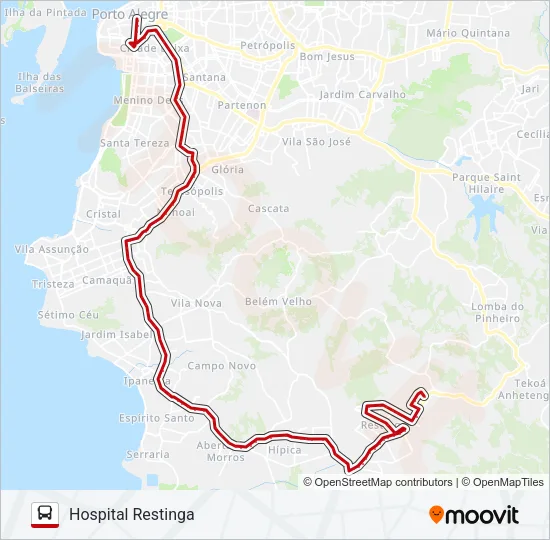 LOTAÇÃO 10.61 RESTINGA NOVA Bus Line Map