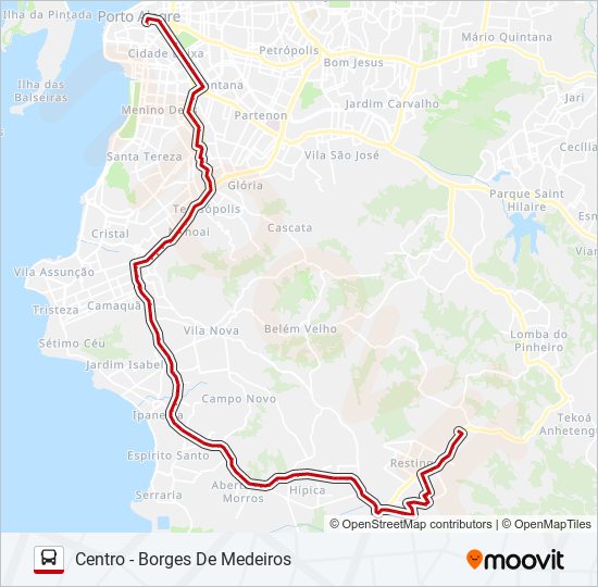 LOTAÇÃO 10.62 RESTINGA VELHA bus Line Map