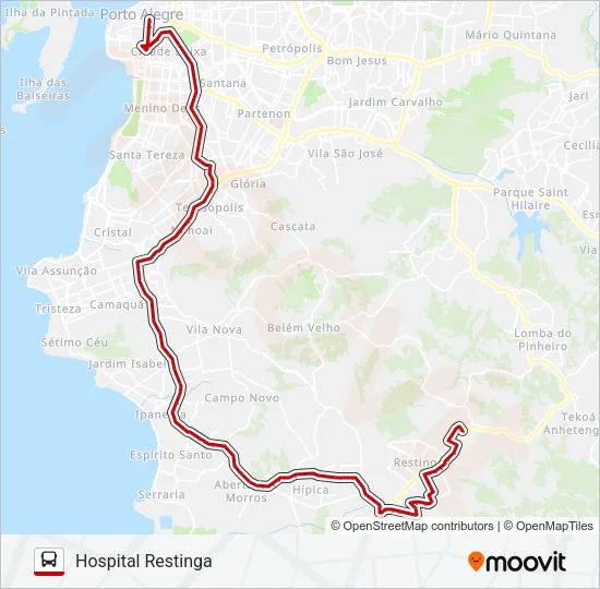 LOTAÇÃO 10.62 RESTINGA VELHA Bus Line Map