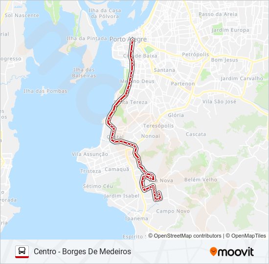 Mapa da linha LOTAÇÃO 20.4 JARDIM VILA NOVA de ônibus