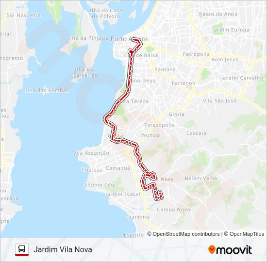 LOTAÇÃO 20.4 JARDIM VILA NOVA Bus Line Map