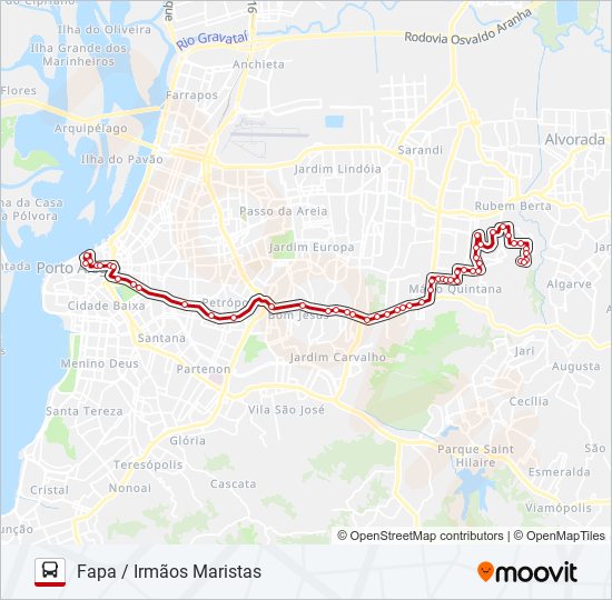 LOTAÇÃO 40.41 PETRÓPOLIS - FAPA bus Line Map