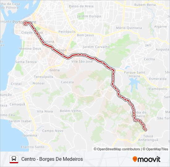 Mapa de LOTAÇÃO 30.2 PARTENON / PINHEIRO de autobús