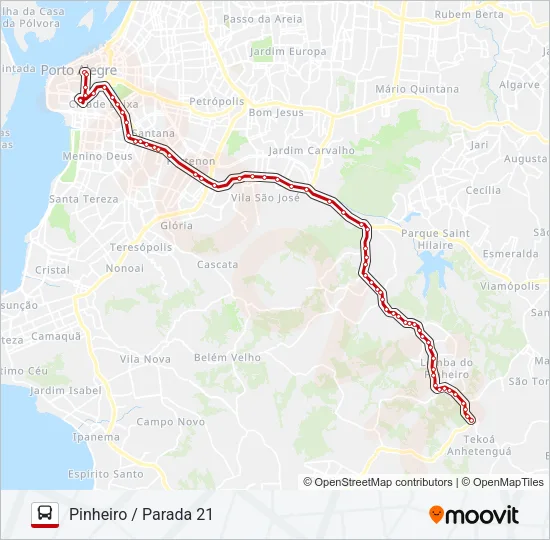 LOTAÇÃO 30.2 PARTENON / PINHEIRO Bus Line Map