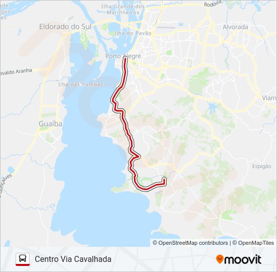 Mapa da linha LOTAÇÃO 10.52 GUARUJÁ / PONTA GROSSA de ônibus