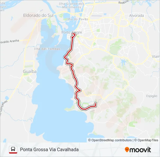 LOTAÇÃO 10.52 GUARUJÁ / PONTA GROSSA Bus Line Map