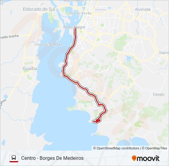 Mapa da linha LOTAÇÃO 10.71 BELÉM NOVO / CHAPÉU DO SOL de ônibus