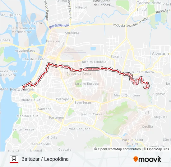 LOTAÇÃO 60.5 JARDIM LEOPOLDINA - ASSIS BRASIL Bus Line Map