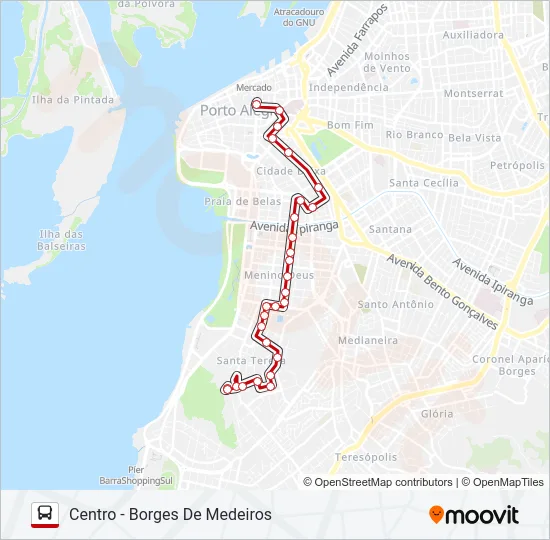LOTAÇÃO 02.11 MENINO DEUS VIA JOSÉ DO PATROCÍNIO Bus Line Map