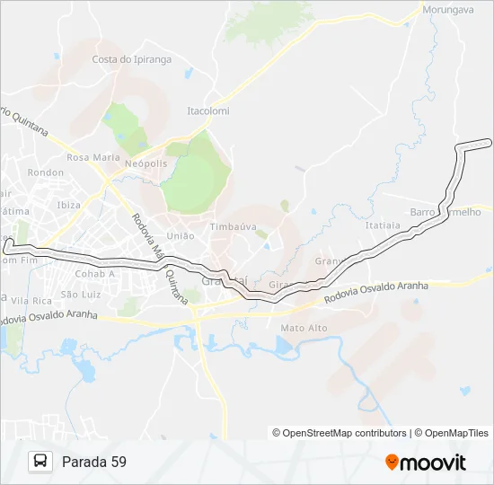 Mapa de T3 XARÁ de autobús