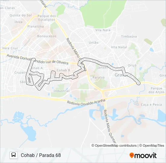 S1 COHAB Bus Line Map